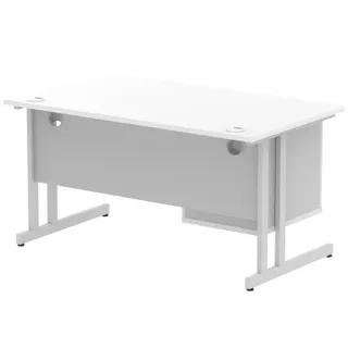 Impulse Cantilever Straight Desk With Single Fixed Pedestal