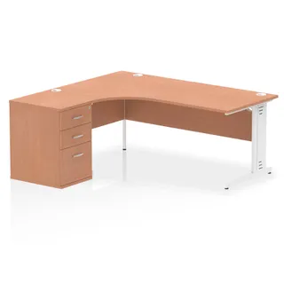 Impulse Cable Managed Crescent Desk Workstation