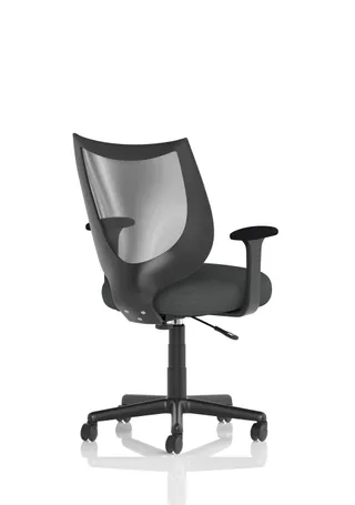 Camden Medium Back Black Mesh Task Operator Office Chair With Arms