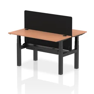 Air Back-to-Back Slimline Height Adjustable Bench Desk - 2 Person