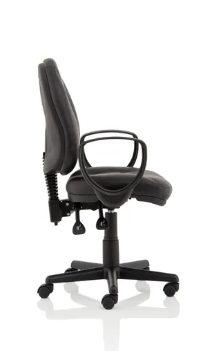 Jackson Medium Back Black Leather Task Operator Office Chair