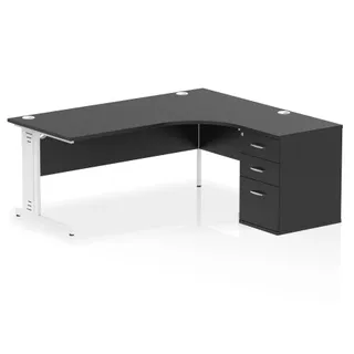 Impulse Cable Managed Crescent Desk Workstation
