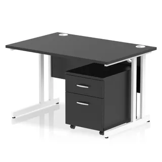 Impulse Cantilever Straight Desk With Mobile Pedestal