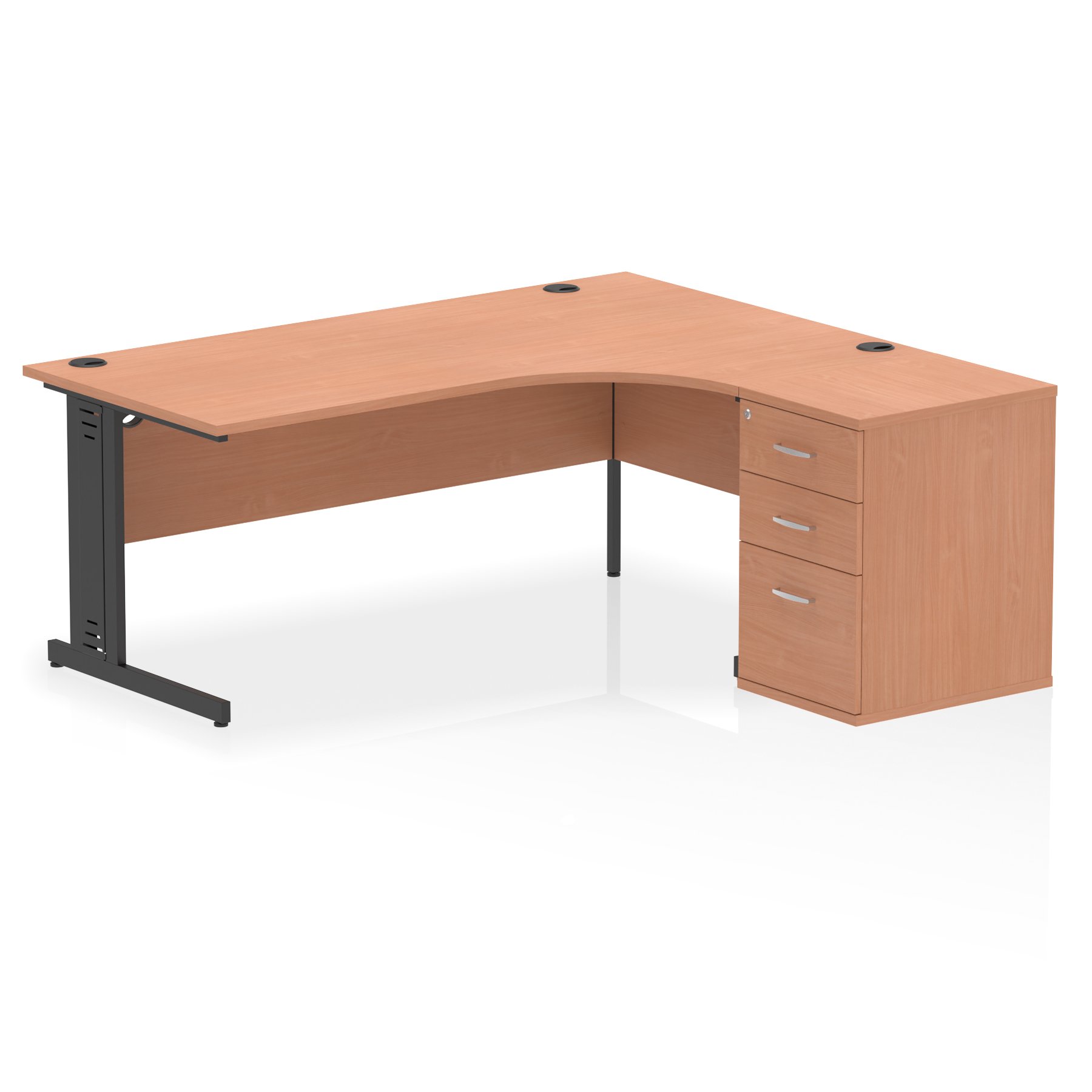 Impulse Cable Managed Crescent Desk Workstation