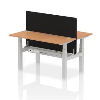 Air Back-to-Back Slimline Height Adjustable Bench Desk - 2 Person