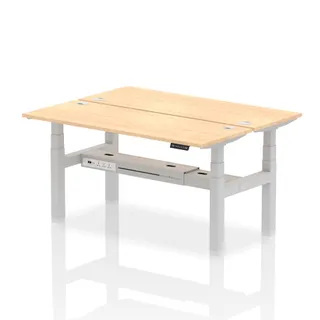 Air Back-to-Back Slimline Height Adjustable Bench Desk - 2 Person