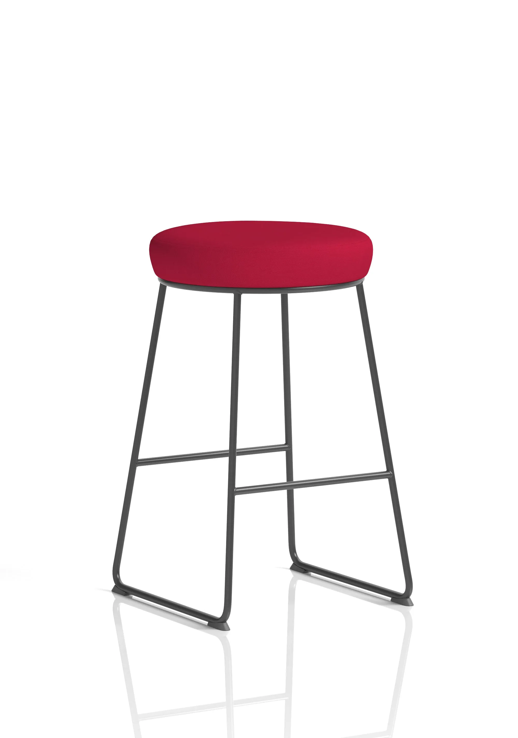 EE - Turin Black Frame Fabric Seat Stool Chair
