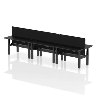 Air Back-to-Back Slimline Height Adjustable Bench Desk - 6 Person