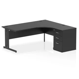 Impulse Cable Managed Crescent Desk Workstation
