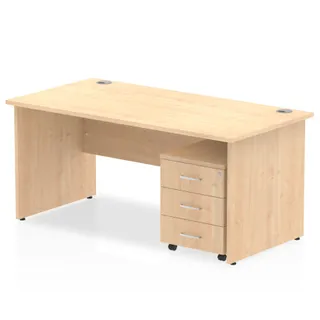 EE - Impulse Panel End Straight Desk With Mobile Pedestal