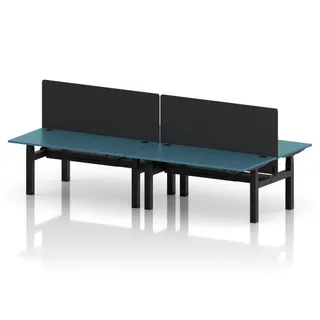 Air Back-to-Back Height Adjustable Bench Desk - 4 Person