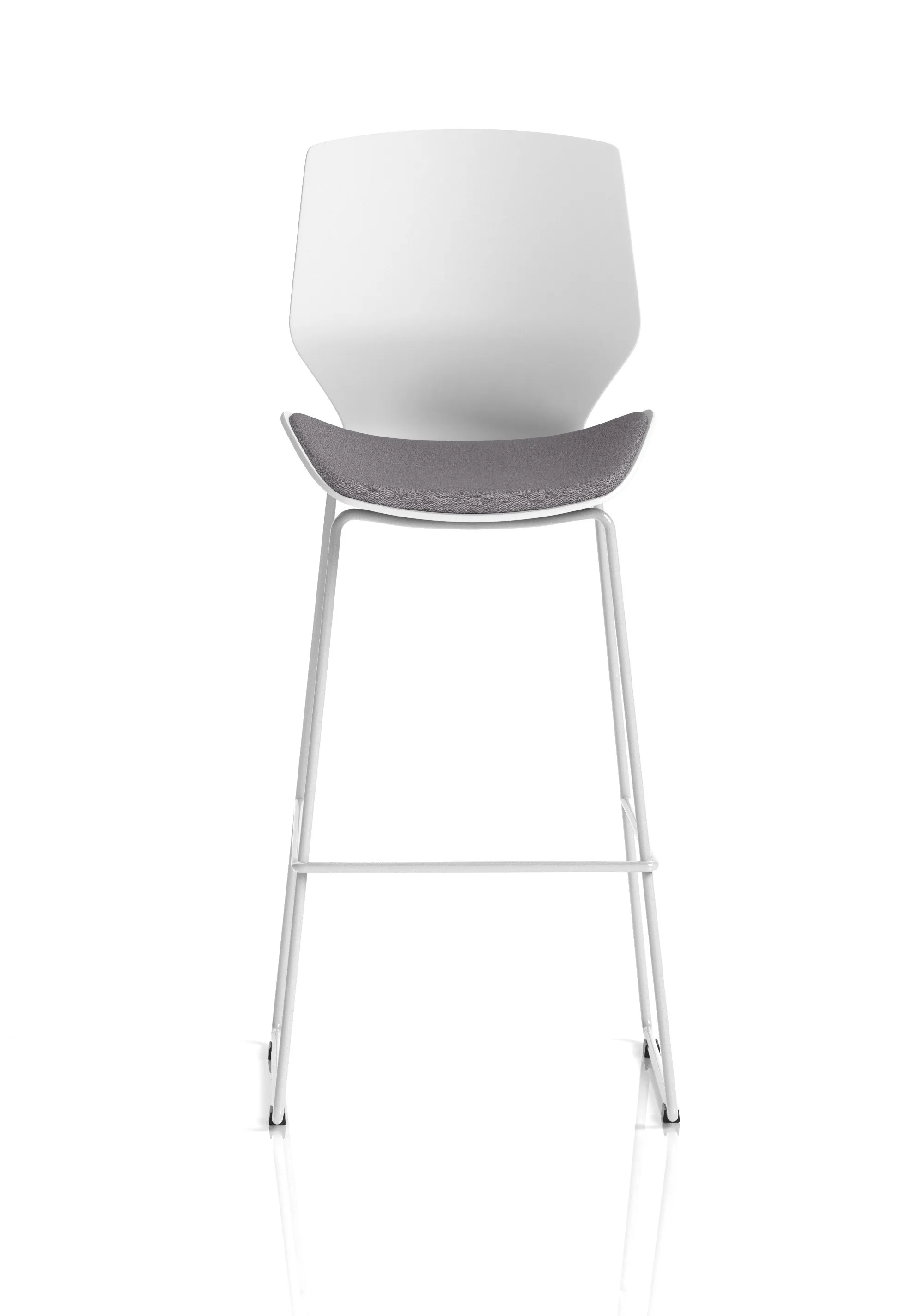 Florence White Frame Fabric Seat High Stool Chair