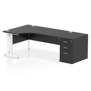 Impulse Cable Managed Crescent Desk Workstation