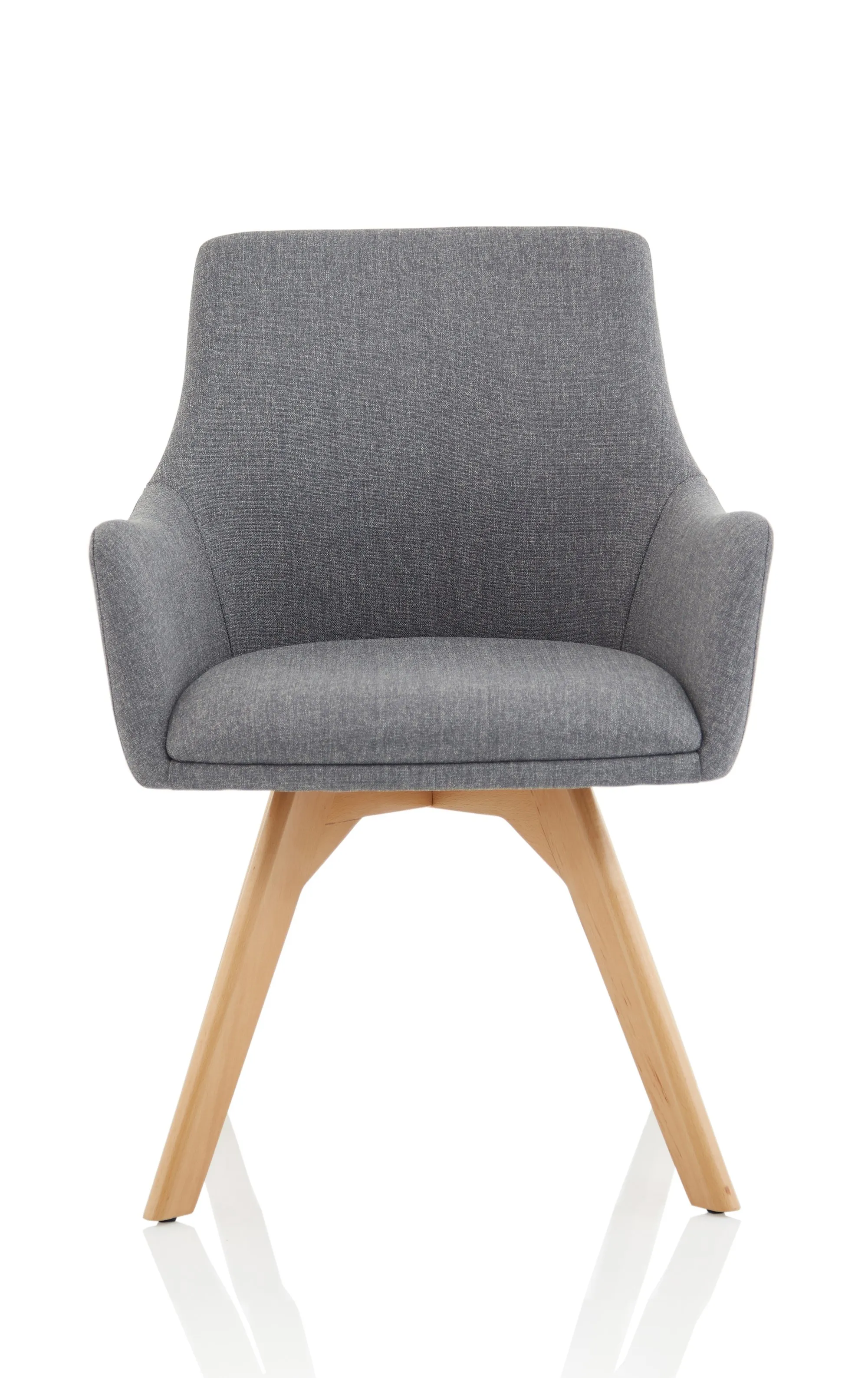 Carmen Grey Fabric Wooden Leg Visitor Chair