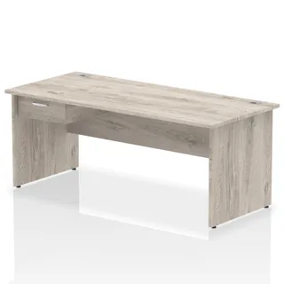 Impulse Panel End Straight Desk With Single One Drawer Fixed Pedestal