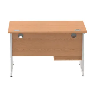 Impulse Cantilever Straight Desk With Single Fixed Pedestal