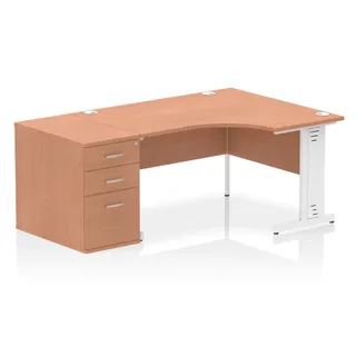 Impulse Cable Managed Crescent Desk Workstation