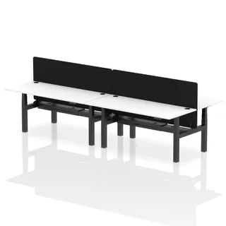 Air Back-to-Back Height Adjustable Bench Desk - 4 Person
