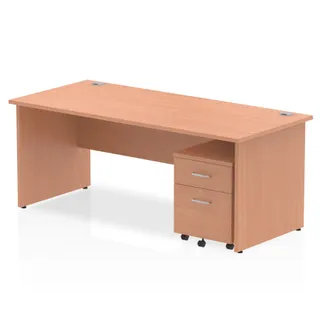 OE - Impulse Panel End Straight Desk With Mobile Pedestal