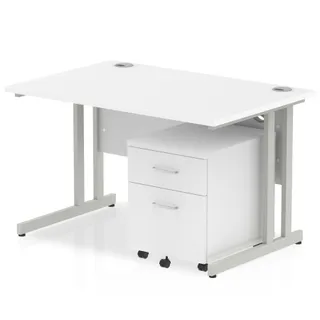 Impulse Cantilever Straight Desk With Mobile Pedestal