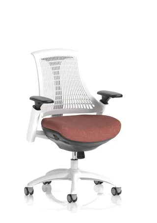 Flex Medium Back White Frame Task Operator Office Chair with Arms