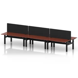 Air Back-to-Back Height Adjustable Bench Desk - 6 Person