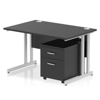 Impulse Cantilever Straight Desk With Mobile Pedestal