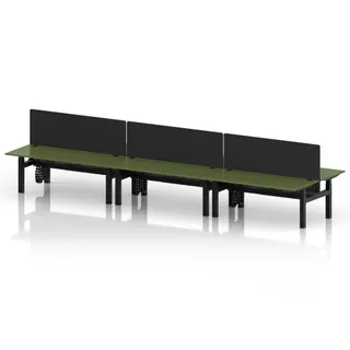 Air Back-to-Back Height Adjustable Bench Desk - 6 Person
