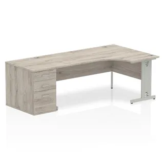 Impulse Cable Managed Crescent Desk Workstation