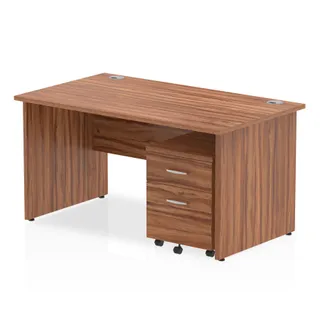 EE - Impulse Panel End Straight Desk With Mobile Pedestal