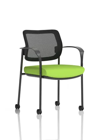 Brunswick Deluxe Medium Back Visitor Office Chair with Arms with Castors
