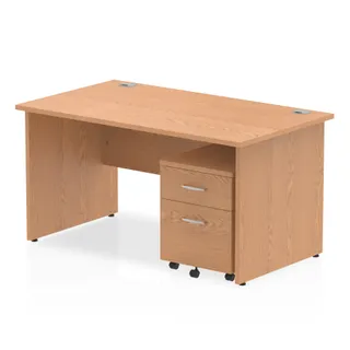 OE - Impulse Panel End Straight Desk With Mobile Pedestal
