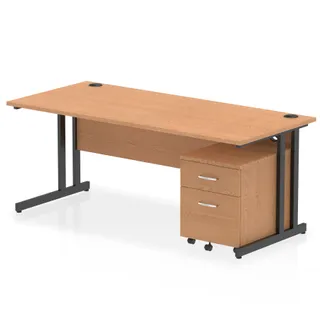 Impulse Cantilever Straight Desk With Mobile Pedestal