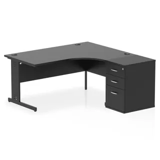 Impulse Cable Managed Crescent Desk Workstation