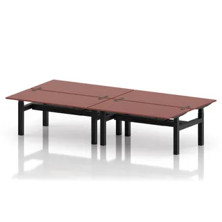 Air Back-to-Back Height Adjustable Bench Desk - 4 Person