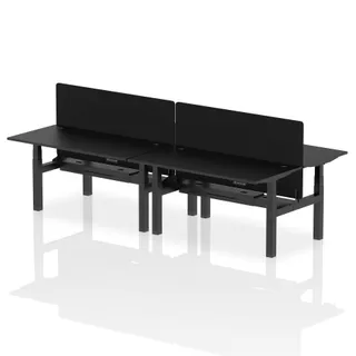 Air Back-to-Back Height Adjustable Bench Desk - 4 Person