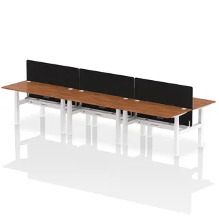 Air Back-to-Back Height Adjustable Bench Desk - 6 Person
