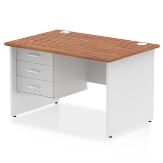 Impulse Panel End Straight Desk With Single Fixed Pedestal