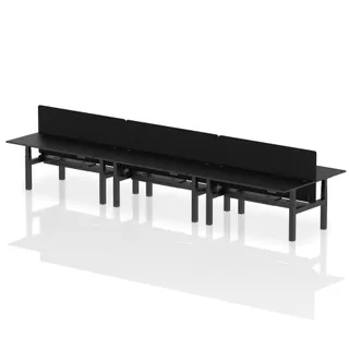 Air Back-to-Back Height Adjustable Bench Desk - 6 Person