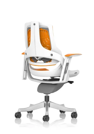 Zure High Back White Shell Elastomer Executive Office Chair with Arms