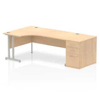 Impulse Cantilever Crescent Desk Workstation
