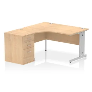 Impulse Cable Managed Crescent Desk Workstation
