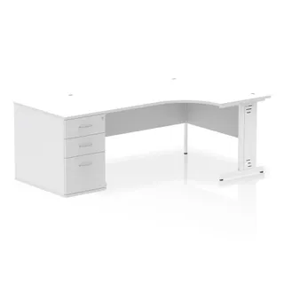 Impulse Cable Managed Crescent Desk Workstation