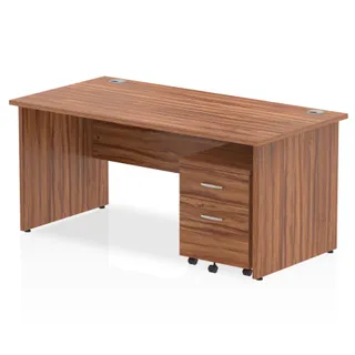 OE - Impulse Panel End Straight Desk With Mobile Pedestal