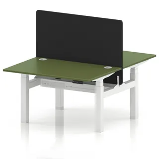 Air Back-to-Back Height Adjustable Bench Desk - 2 Person