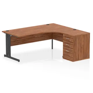 Impulse Cable Managed Crescent Desk Workstation
