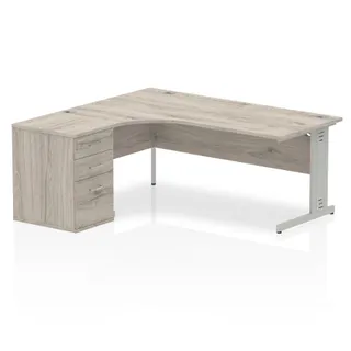 Impulse Cable Managed Crescent Desk Workstation