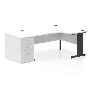 Impulse Cable Managed Crescent Desk Workstation