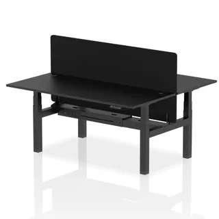 Air Back-to-Back Height Adjustable Bench Desk - 2 Person