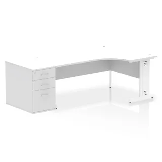 Impulse Cable Managed Crescent Desk Workstation